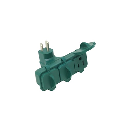 Woods Plug Adapter, Surge, 5.625 in., Green, 6 PK 13270